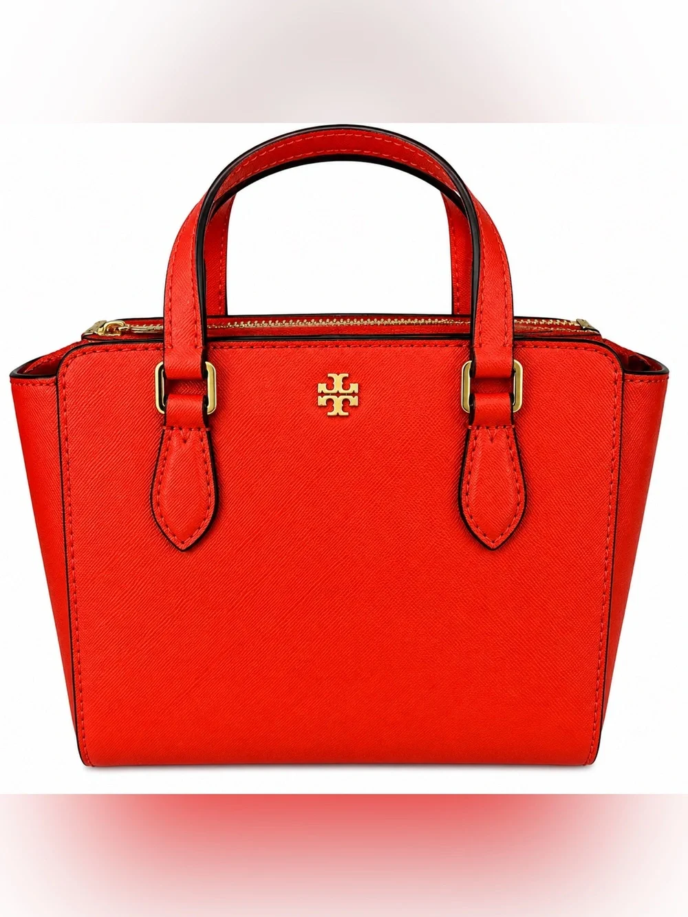 NWOT Tory Burch Emerson Brilliant Red Saffiano Tote + Wallet Set